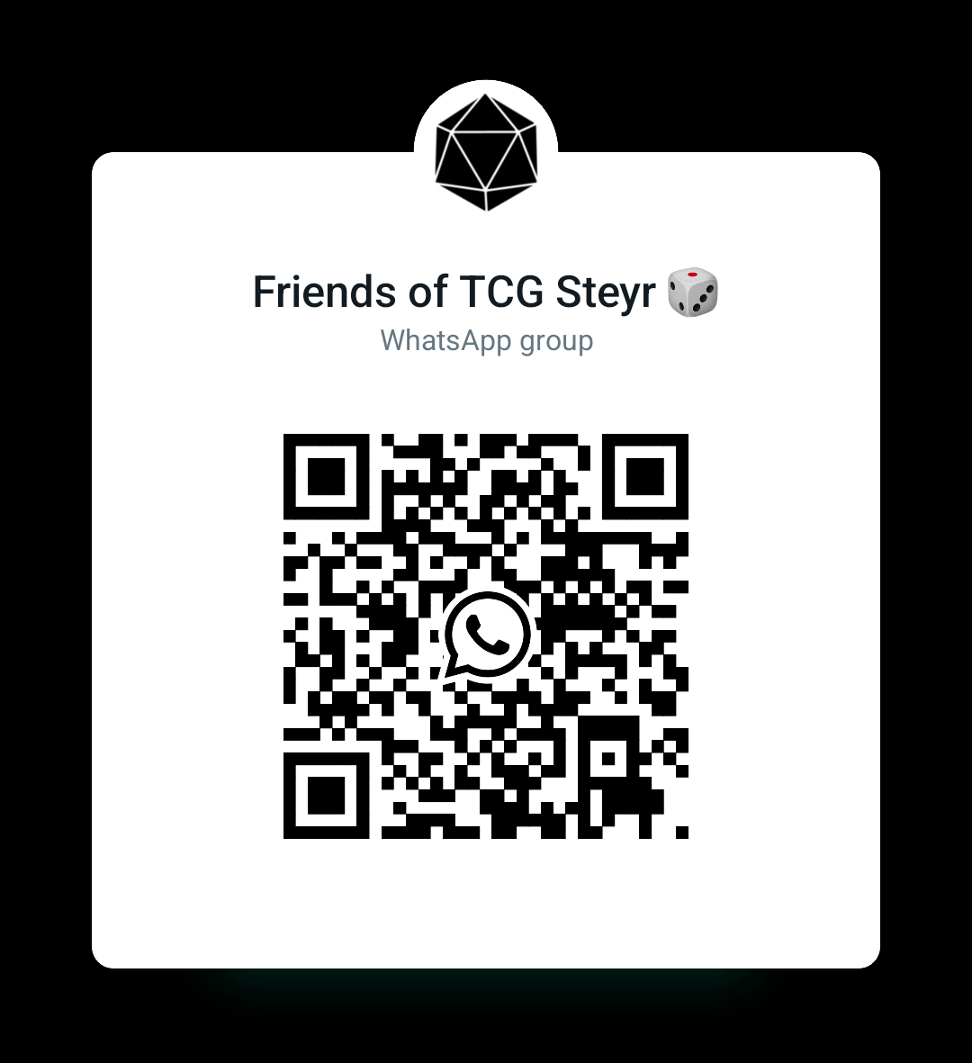 QR Code: WhatsApp Community "Friends of Iron City Gaming Steyr 🎲"